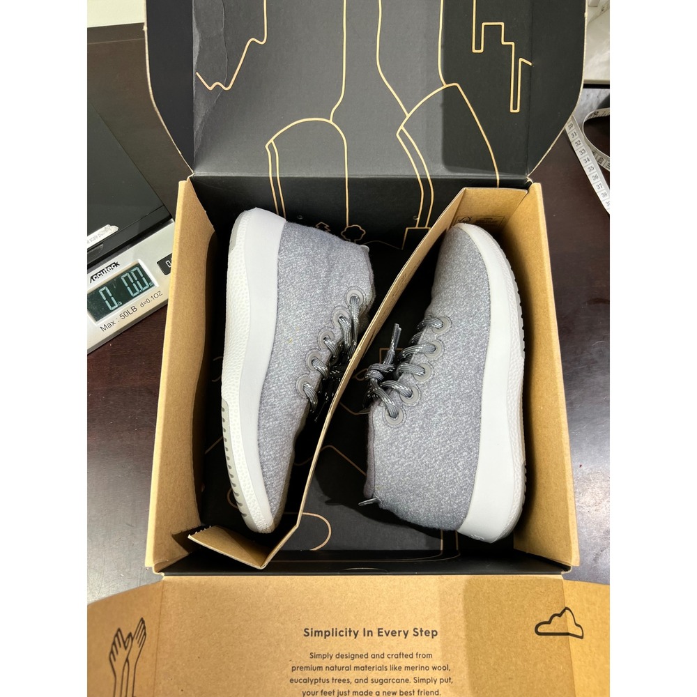 NIB Allbirds Wool Runner-Up Mizzle Grey Water-Repellent Sneakers Size 6
